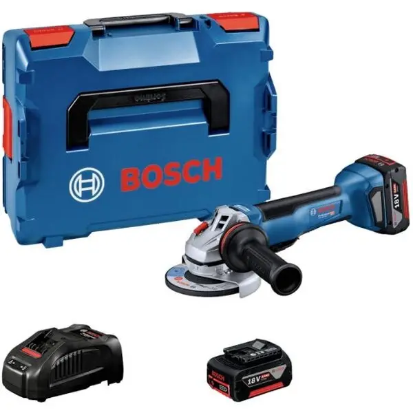 BOSCH Polizor unghiular Bosch GWS 18V-10 P, 1000 W, 125 mm, Li-Ion, 18V, 2 x 5.0 Ah, L-Boxx Brushless, maner antivibratii