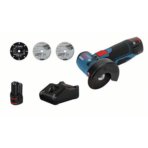BOSCH Polizor unghiular pe acumulator Bosch Professional GWS 12V-76, 12 V, 19.500 RPM, 2 acumulatori, incarcator rapid, aparatoare