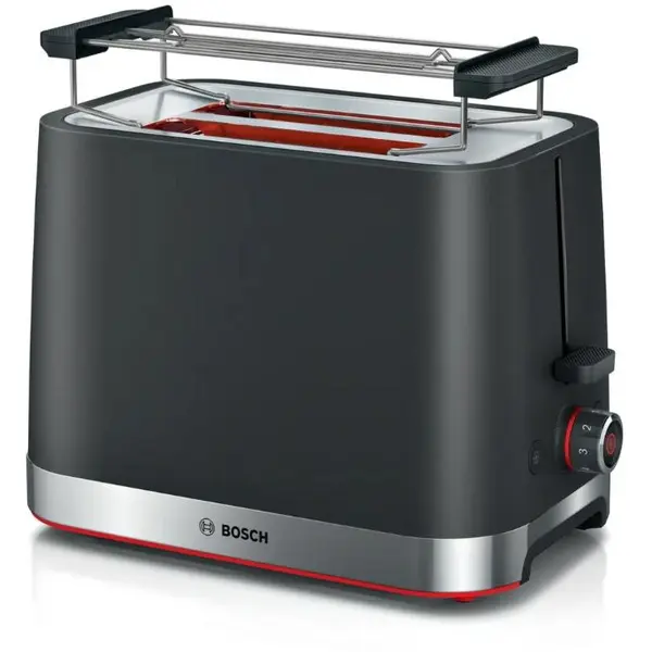 BOSCH Prajitor de paine compact Bosch TAT4M223, 950 W, setari pt decongelare si incalzire, suport pt incalzire chifle, high lift, oprire automata, rumenire uniforma, fara BPA pt elemente plastic, Negru
