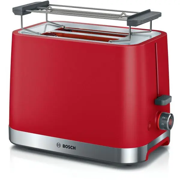 BOSCH Prajitor de paine compact Bosch TAT4M224, setari pt decongelare si incalzire, suport pt incalzire chifle; high lift; oprire automata; rumenire uniforma; fara BPA pt elemente plastic; Rosu
