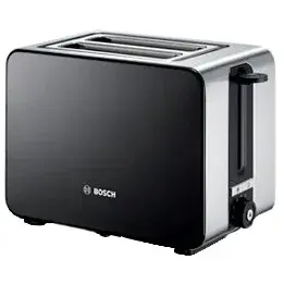 BOSCH Prajitor paine Bosch TAT7203, 1050 W, 2 felii, Controlul variabil de rumenire, Senzor electronic pentru prajire uniforma, Negru/Inox