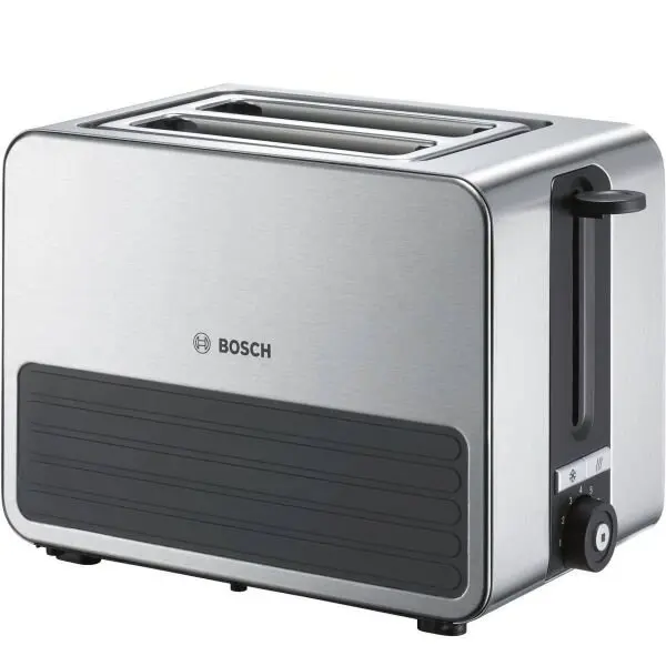 BOSCH Prajitor paine Bosch TAT7S25 compact Graphite, functie dezghetare, sertar firimituri, gratar inegrat pentru chifle