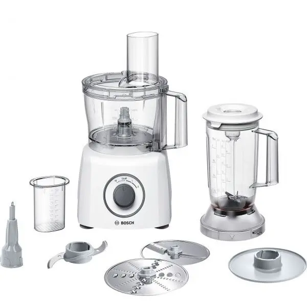 BOSCH Robot de bucatarie Bosch MCM3200W, 800 W, bol 2.3 l, blender 1 l, 2 viteze, Alb/Gri
