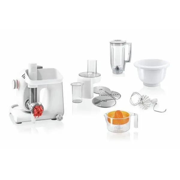 BOSCH Robot de bucatarie Bosch MUM5 MUM58258, 1000 W, 7 viteze + Pulse, bol 3.9 l, Alb-Argintiu