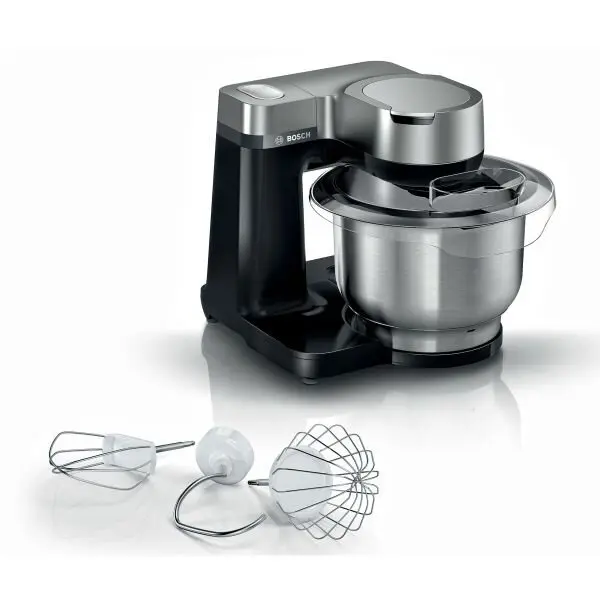 BOSCH Robot de bucatarie Bosch MUMS2VM00, 900 W, 7 viteze + Pulse, bol 3.8 l, Mixare planetara 3D Negru/Argintiu
