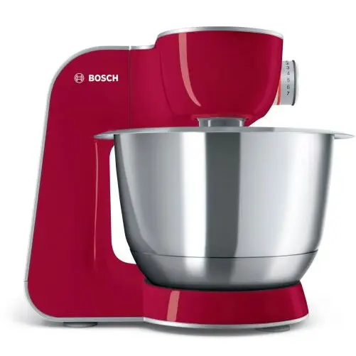 BOSCH Robot de bucatarie planetar BOSCH Serie 4 MUM5 MUM55761, 900W (7 trepte), Bol inox 3.9l, Rosu/Argintiu