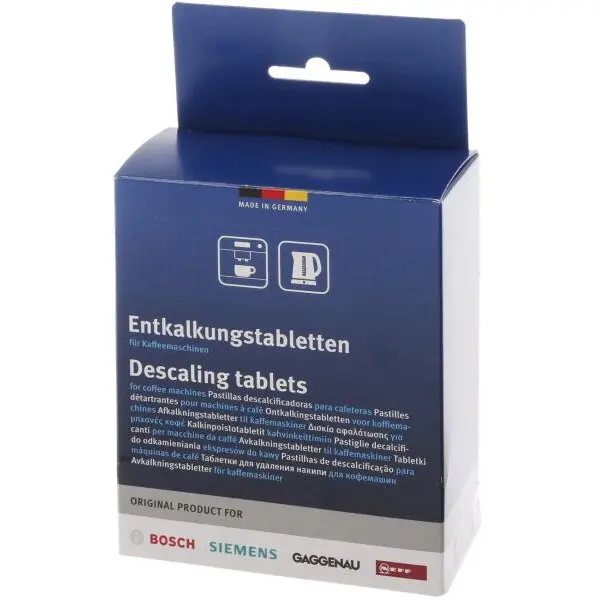 BOSCH Set 12 tablete decalcifiere BOSCH Descaling Tablets 00312454, 18g, Pentru aparate de cafea, fierbatoare sau dozatoare de apa