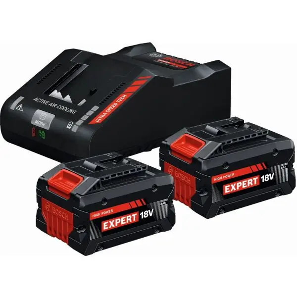 BOSCH Set 2 acumulatori si incarcator Bosch Professional EXPERT 1600A0373T, 2 x acumulatori EXBA18V-80 (8Ah), EXAL18V-160