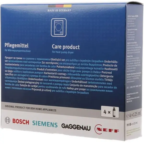BOSCH Set 4 flacoane BOSCH by Bavariapool Care Product 00312474, solutie de ingrijire de 125ml, Pentru uscatoare de rufe, elimina mirosurile