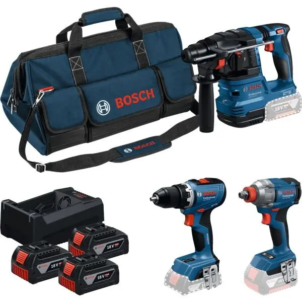 BOSCH Set combi BOSCH 0615A50093, 1x GSR, 1x GDX, 1x GBH, 3x 5.0Ah, 1x GAL 12V/18V-80