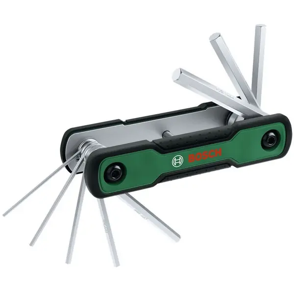 BOSCH Set de chei hexagonale pliabile 8 in 1, Bosch 1600A039L7, Negru-Verde
