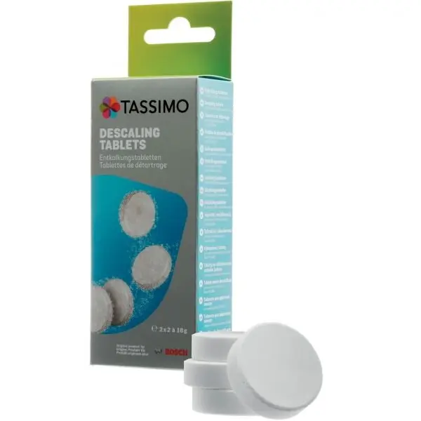 BOSCH Set detartrare BOSCH by IBEDA-CHEMIE TCZ6004 - 00311909, 4 tablete de 18g pentru 2 sesiuni de curatare, Pentru toate modelele de espressoare cu capsule BOSCH TASSIMO