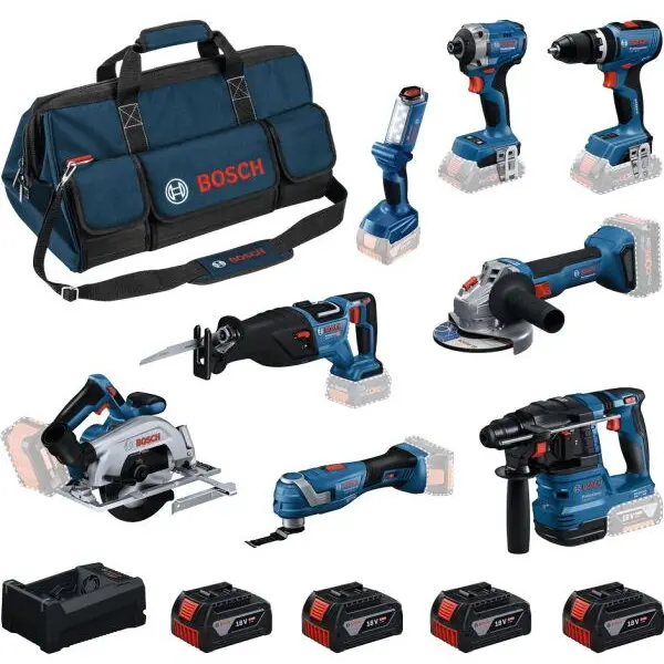 BOSCH Set scule electrice Bosch Professional PRO DEALS + Klium BONUS DEALS, 8 scule, 18V, 4x 5.0Ah, AMPShare