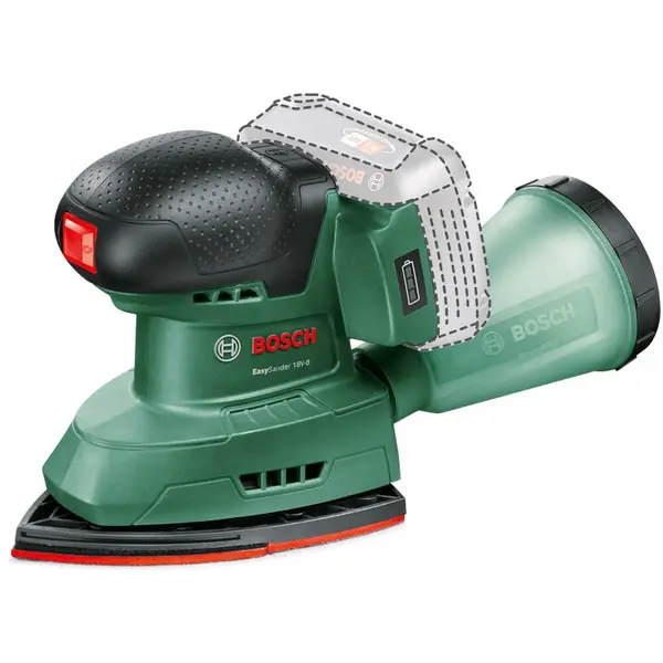 BOSCH Slefuitor cu excentric pe acumulator Bosch EasySander 06033E3000, 18 V, 22.000 vibrati/min, 1.6 mm diametru orbita, 149x101 mm placa slefuire, 3 foi abrazive, fara acumulator/incarcator