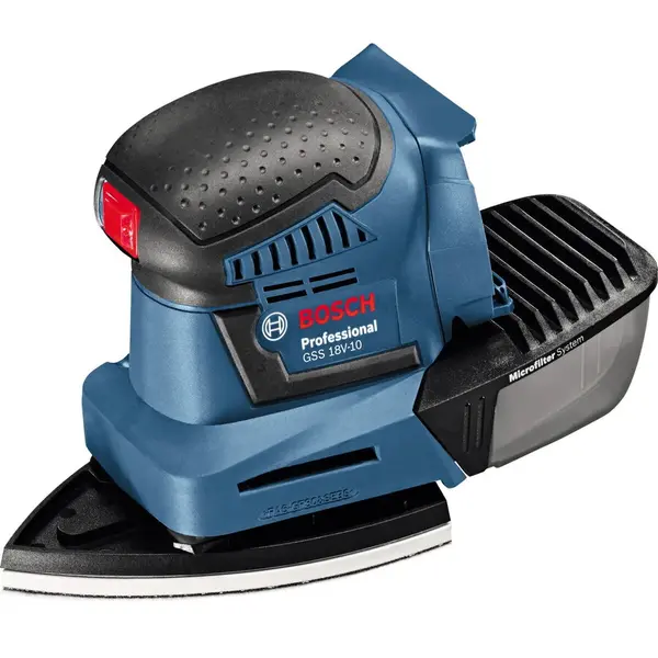 BOSCH Slefuitor cu vibratii pe acumulator Bosch Professional GSS 18V-10 06019D0200, 18V, 22.000 vibratii/min, 115x140 dimensiune maxima lucru, fara acumulator/incarcator