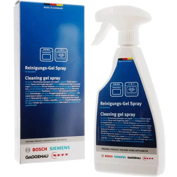 BOSCH Spray gel de curatare BOSCH by Bavariapool 00312482, 500ml, Aproape fara miros, Pentru cuptoare si la curatarea tavilor emailate sau din inox, Formula puternica pentru indepartarea arsurilor
