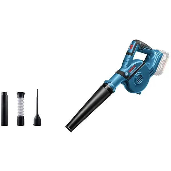 BOSCH Suflanta universala pe acumulator Bosch Professional 06019F5100, 18 V, 75 m/s viteza aer, 120 mc/h debit aer maxim, duza+tub prelungitor+duza pentru gauri adanci+tub colectare praf, fara acumulator/incarcator in setul de livrare
