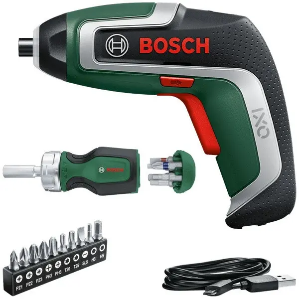 BOSCH Surubelnita cu acumulator Bosch IXO 7 06039E0002, Li-Ion 3.6V, 2.0Ah, 3/5.5Nm, 235 rot/min, Verde-Negru-Argintiu