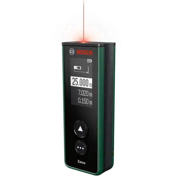 BOSCH Telemetru Bosch Zamo IV Basic 06036729Z0, masurarea precisa cu laser a distantelor de pana la 25 m, masurare lungimi, suprafete si volume