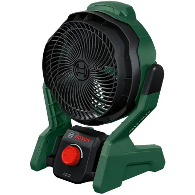 BOSCH Ventilator pe acumulator Bosch UniversalFan (Baretool) 06039E1000, 18 V, flux aer 1000 m³/h, 180° rotatie, 22.5 cm diametru ventilator, fara acumulator/incarcator, Verde