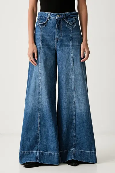 BOSS Orange blugi wide leg pentru femei C_JANE HR