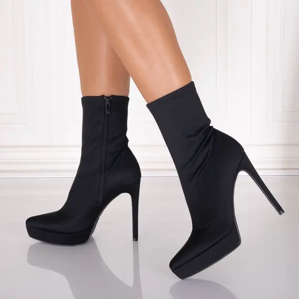 Botine dama Negre din Textil Emillya