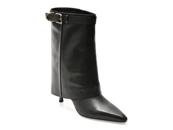 Botine elegante EPICA PREMIUM negre, 00687TB, din piele naturala