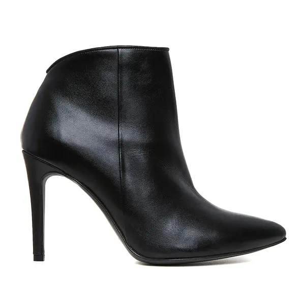 Botine Sara Piele Naturala, Neagra - 38 / 11 cm