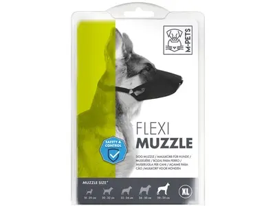 Botnita moale pentru caini, FLEXI M-PETS, textil negru, XS