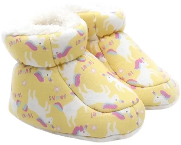Botoșei Funny Baby - Unicorn, mărimea 18, 8-12 luni, galben