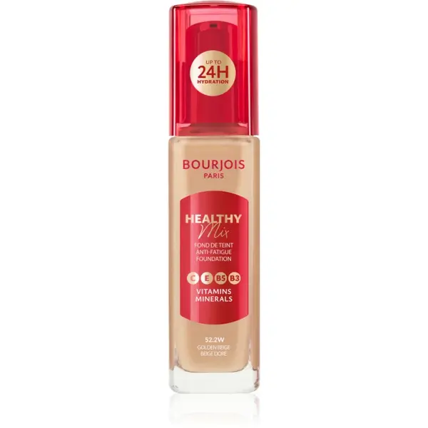 Bourjois Healthy Mix makeup radiant cu hidratare 24 de ore culoare 52.2W Golden Beige 30 ml