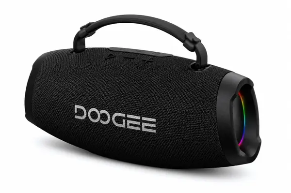 Boxa Portabila Bluetooth DOOGEE Wild Boom, Negru, 100W Peak (80W RMS), Bluetooth 5.3, IP55, RGB, TWS Stereo, USB, TF Card, AUX, 6000mAh, Curea Umar
