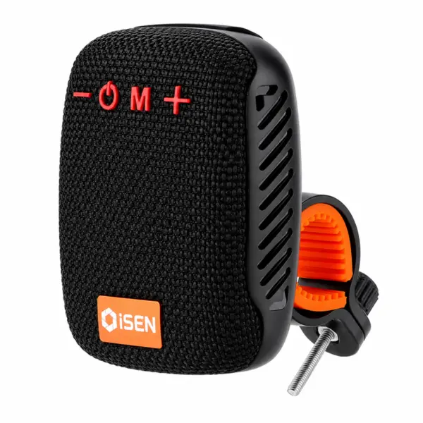 Boxa Portabila Bluetooth iSEN 392, Negru, Montare Rapida pe Ghidon Bicicleta sau Trotineta Electrica, 5W, TWS, Bluetooth 5.3, IPX5, Sunet Stereo 360 , Suport Inclus