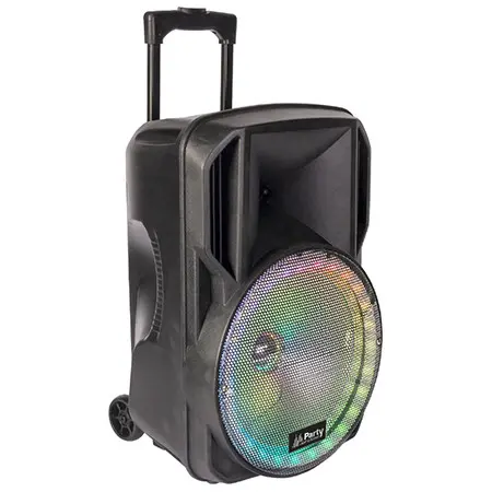 boxa portabila iluminata led 15"/38cm 50w rms cu usb/sd/bt/fm