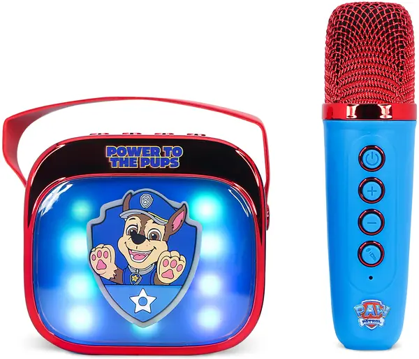 Boxa portabila OTL Technologies - PAW Patrol PopSing Karaoke Speaker & Microphone, albastru/roșu