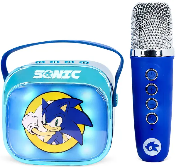Boxa portabila OTL Technologies - Sonic the Hedgehog PopSing Karaoke Speaker & Microphone, albastru