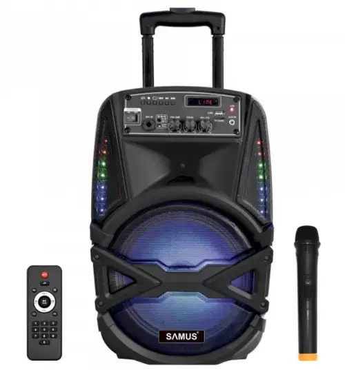 Boxa Portabila Samus KARAOKE 8, Bluetooth, FM Radio, Intrare Aux/USB/TF Card (Negru)