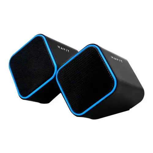 Boxe PC HAVIT SK473, 2.0, 10W RMS, USB-C/A & 3.5mm jack (Negru/Albastru)
