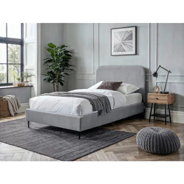 Boxspring, 120/200 cm, gri deschis
