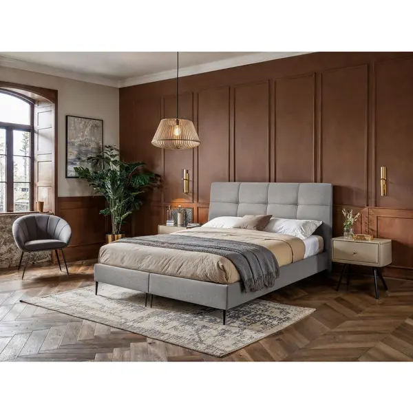 Boxspring, 140/200 cm, gri