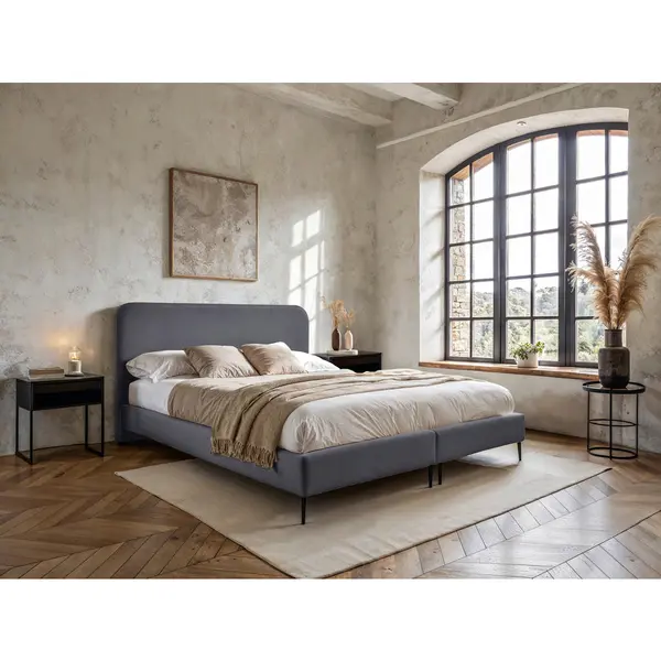 Boxspring, 140/200 cm, gri