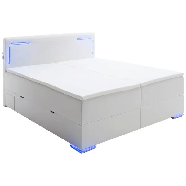 Boxspring, 160/200 cm, alb