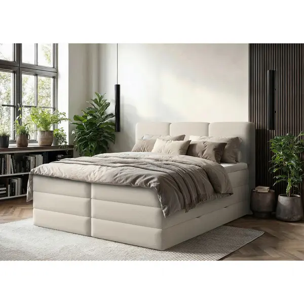Boxspring, 160/200 cm, crem