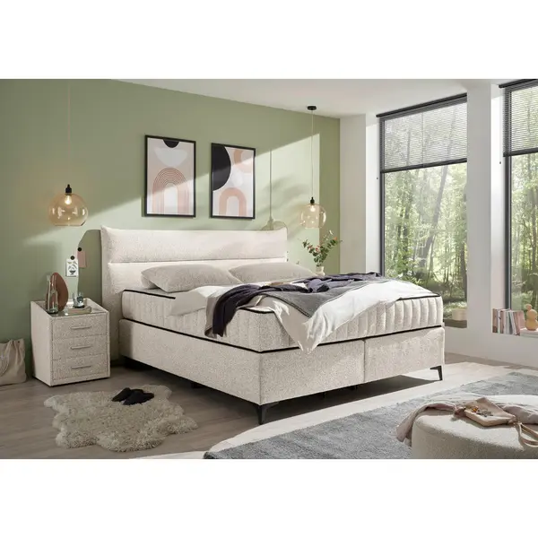 Boxspring, 180/200 cm, bej