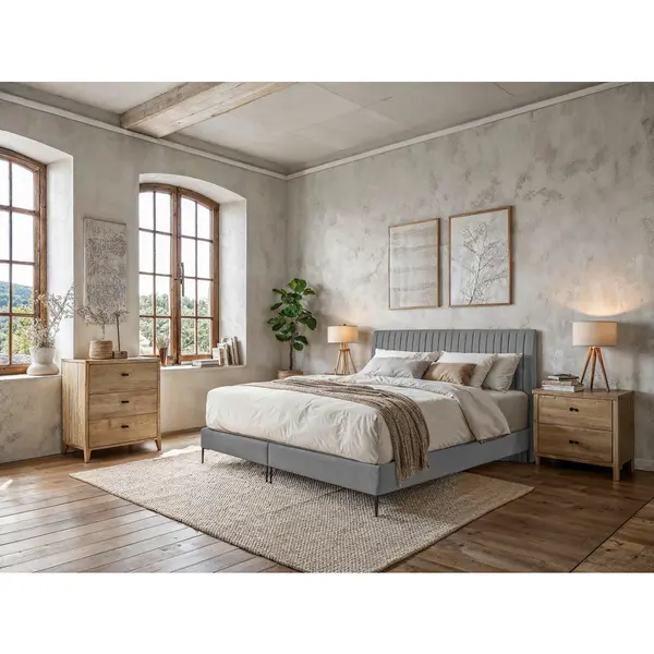 Boxspring, 180/200 cm, gri