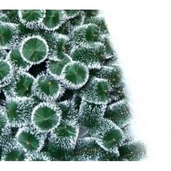 Brad artificial de Craciun cu varfuri albe Novokids PineTree Alb Verde, Cu ace lungi, Coroana bogata, Inaltime 210 cm, Suport inclus, Pom de Craciun Ecologic