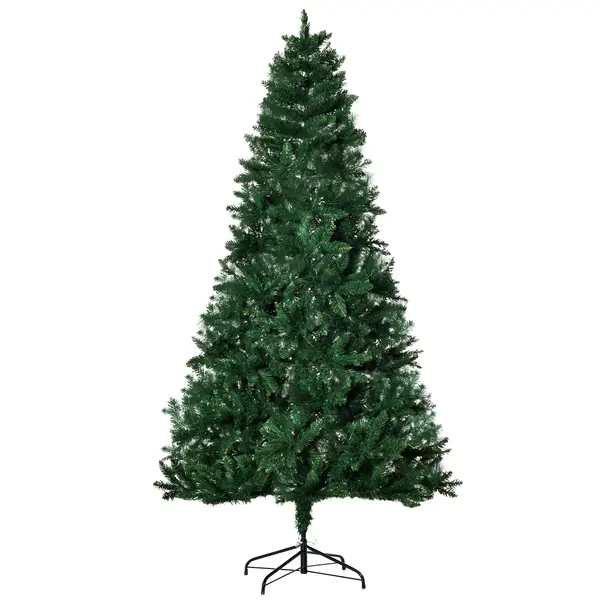 Brad de Craciun Artificial Baza Detasabila, brad verde, decoratiune de Craciun din PVC si Otel, Φ105x210cm, Verde HOMCOM | Aosom Romania