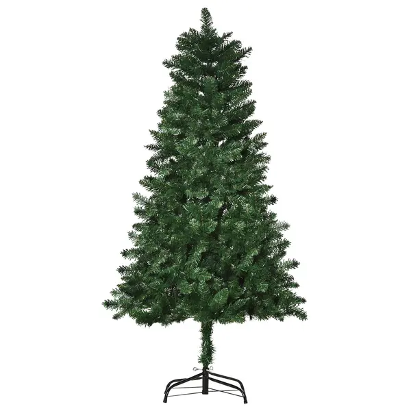 Brad de Craciun Artificial cu Baza Detasabila, brad verde, din PVC si Otel, Φ75x150cm, Verde HOMCOM | Aosom Romania