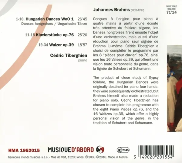 Brahms: Hungarian Dances | Cedric Tiberghien