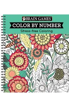 Brain Games - Color by Number: Stress-Free Coloring (Green) - Publications International Ltd